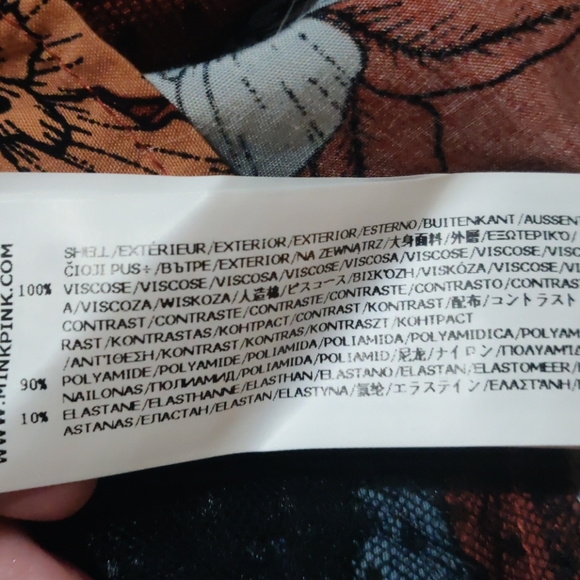 MINKPINK floral button up dress Swiss dot panels - Picture 8 of 8